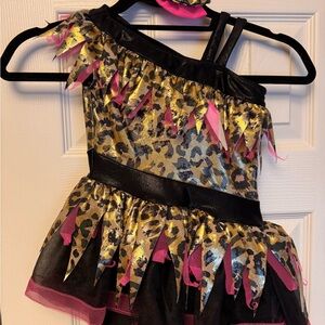 Revolution Leopard Print Kids Costume with Pink and Black Details